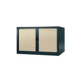 Armoire de bureau Série A structure anthracite et rideaux érable h70 l120