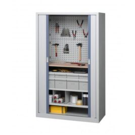 Armoire industrielle d'atelier à rideaux modèle 3 ouverte