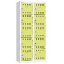 Vestiaire 5 cases 2 colonnes Largeur 400 couleur Anis