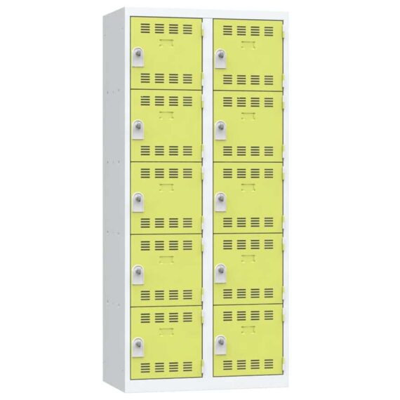 Vestiaire 5 cases 2 colonnes Largeur 400 couleur Anis