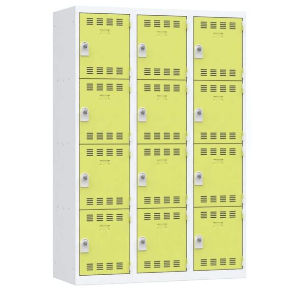 Vestiaire 4 cases 3 colonnes Largeur 400 coloris Anis