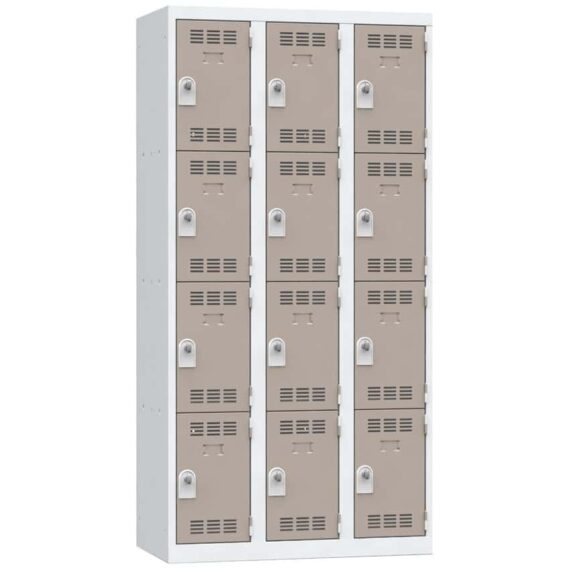 Vestiaire 4 cases 3 colonnes Largeur 300 coloris Taupe