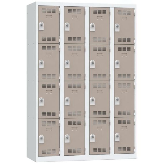 Vestiaire 16 cases 4 colonnes Largeur 300 coloris Taupe