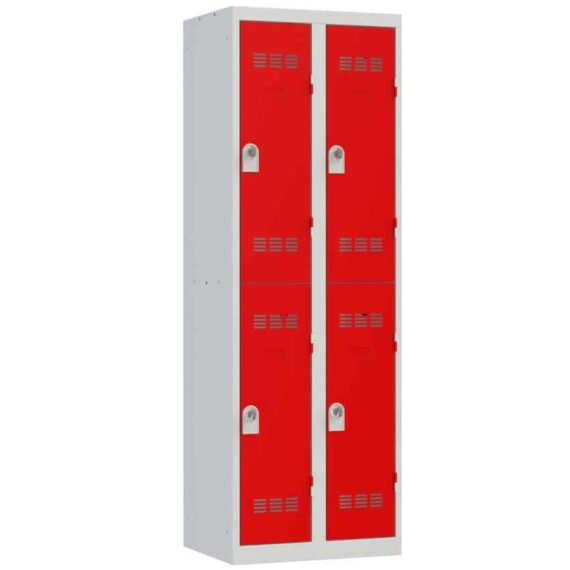 Vestiaire sport 4 cases Largeur 300 coloris Rouge