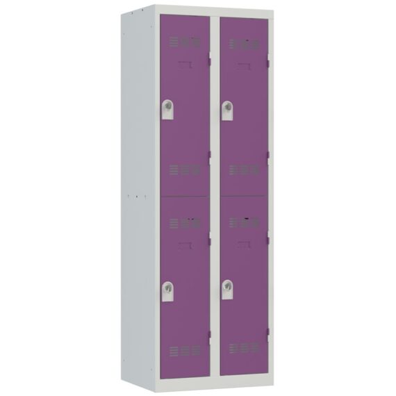Vestiaire sport 4 cases Largeur 600 coloris Prune