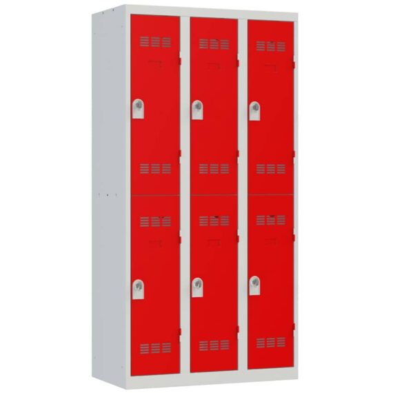 Vestiaire sport 6 cases Largeur 900 coloris Rouge
