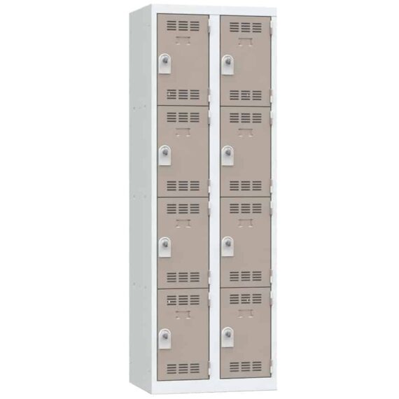 Vestiaire 4 cases 2 colonnes Largeur 300 coloris Taupe