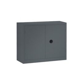 Une armoire basse à portes battantes grande profondeur coloris anthracite