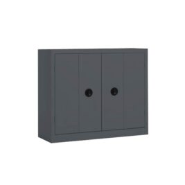 Une armoire basse à portes pliantes coloris Anthracite