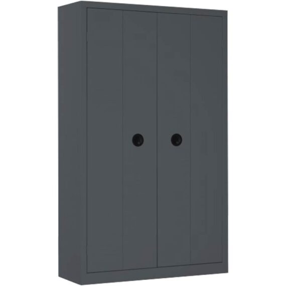 Une armoire haute à portes pliantes coloris Anthracite