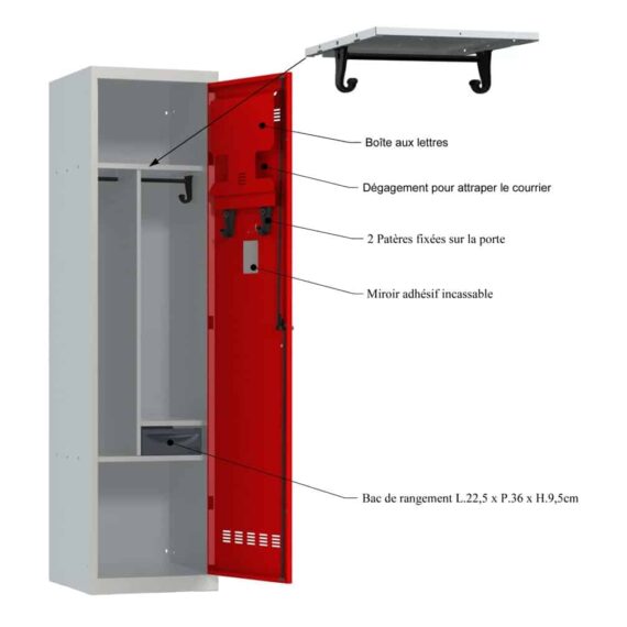 equipement du vestiaire pompier 1 case