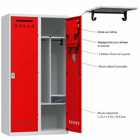 equipement vestiaire pompier 2 cases