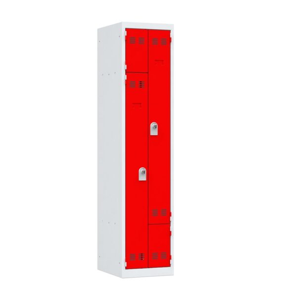 Vestiaire en l rouge 2 cases