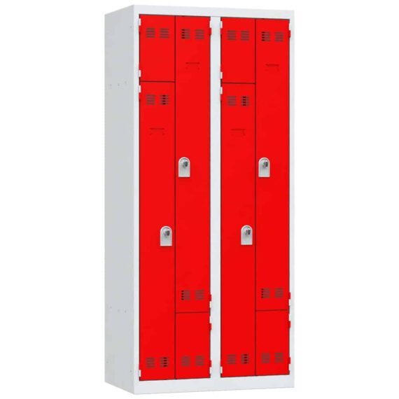 Vestiaire gain de place rouge 4 cases