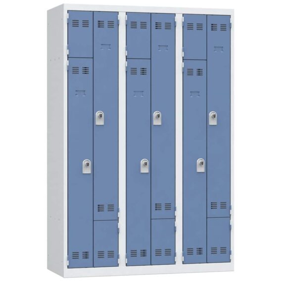 vestiaire gain de place en l 6 cases bleu