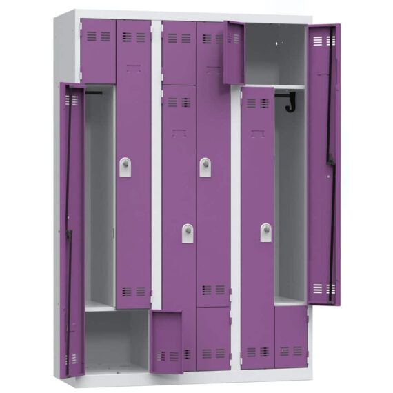 vestiaire gain de place en l 6 cases prune