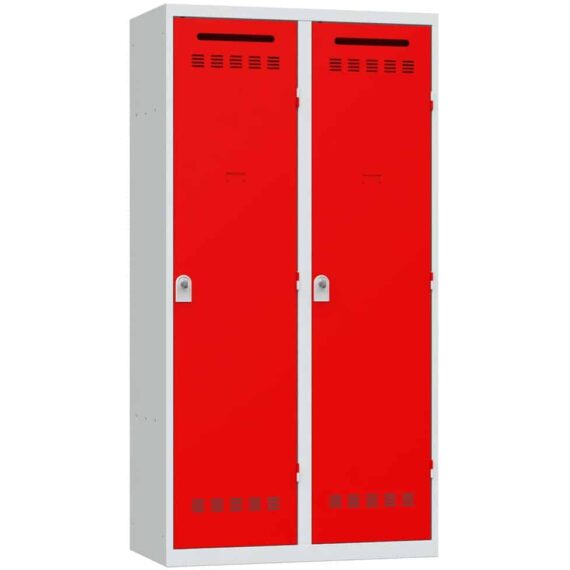 vestiaire pompier 2 cases rouge