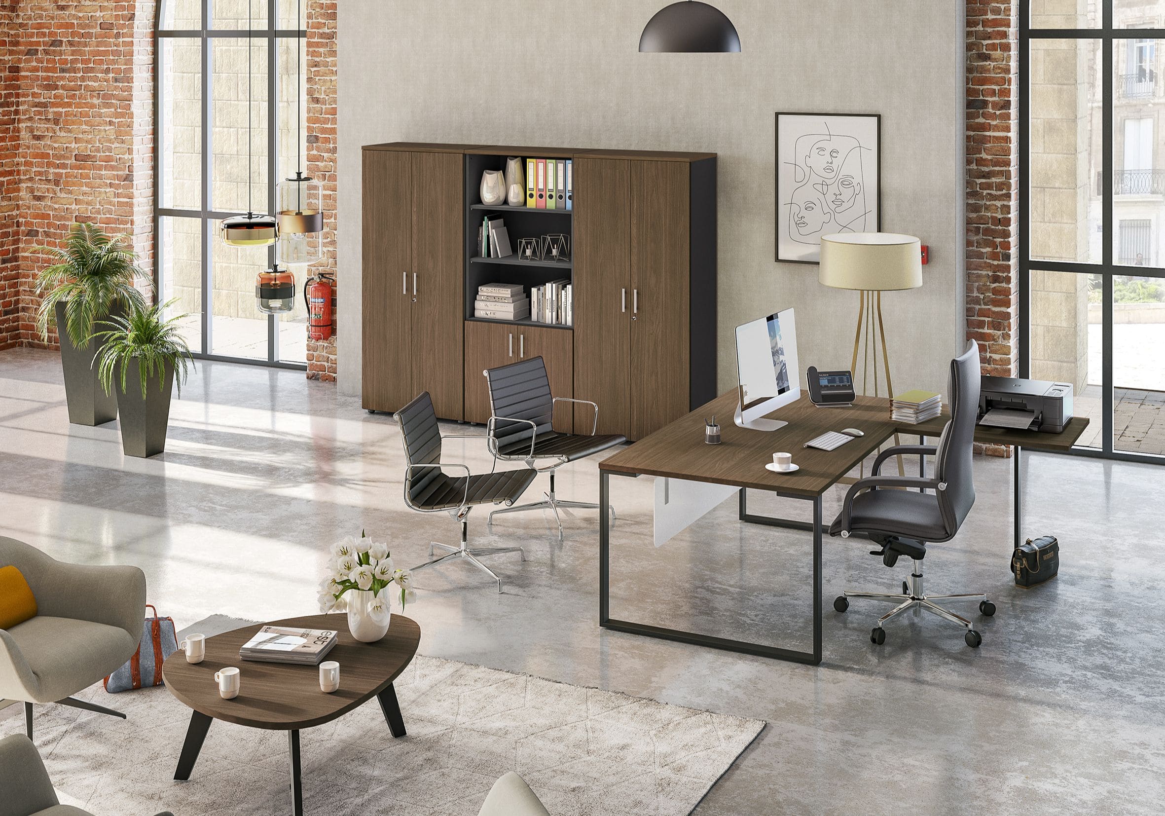 Bureau urbanova manager 180x100 avec retour direct 120x60