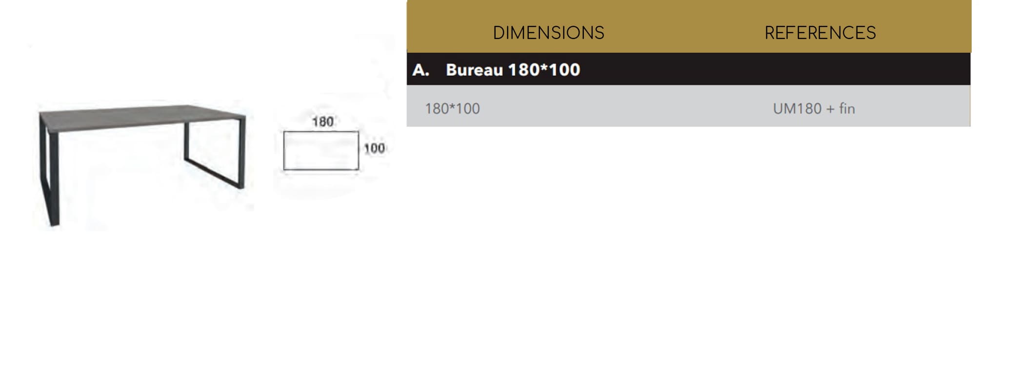 Dimension Bureau 180x100